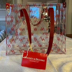 Dooney & Bourke Clear/Red Medium Shopper Tote - NWT